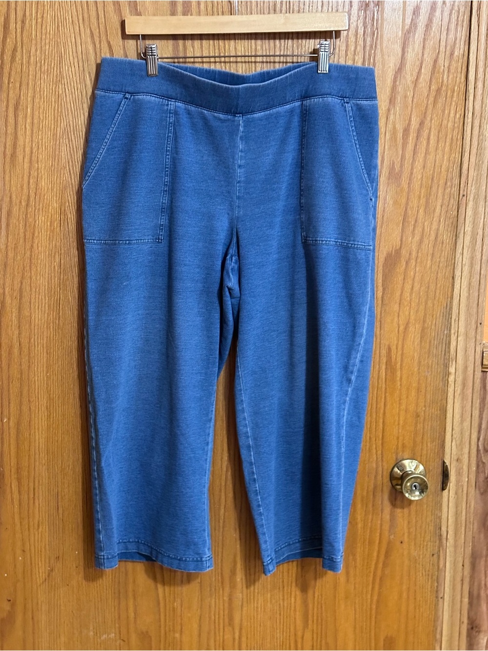 Pure J Jill indigo Comfort Pull-On Capri sz large denim look